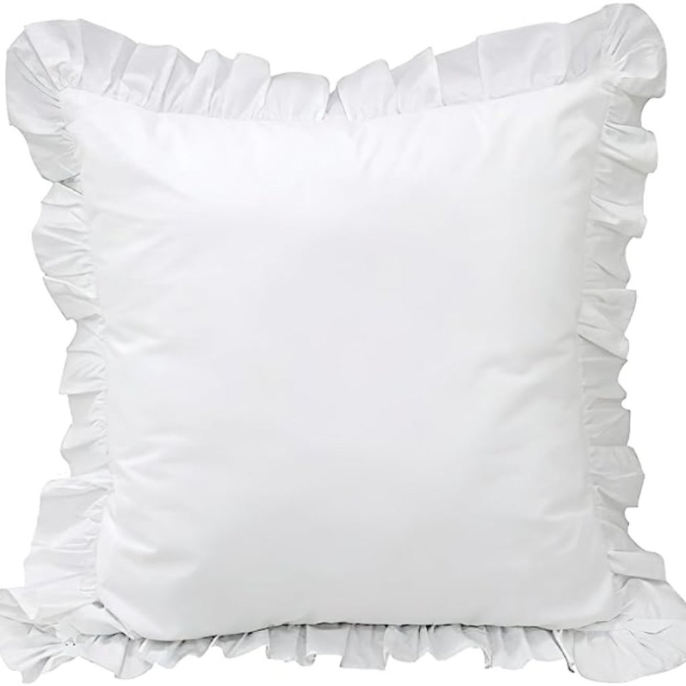 Two Large White Square Pillow